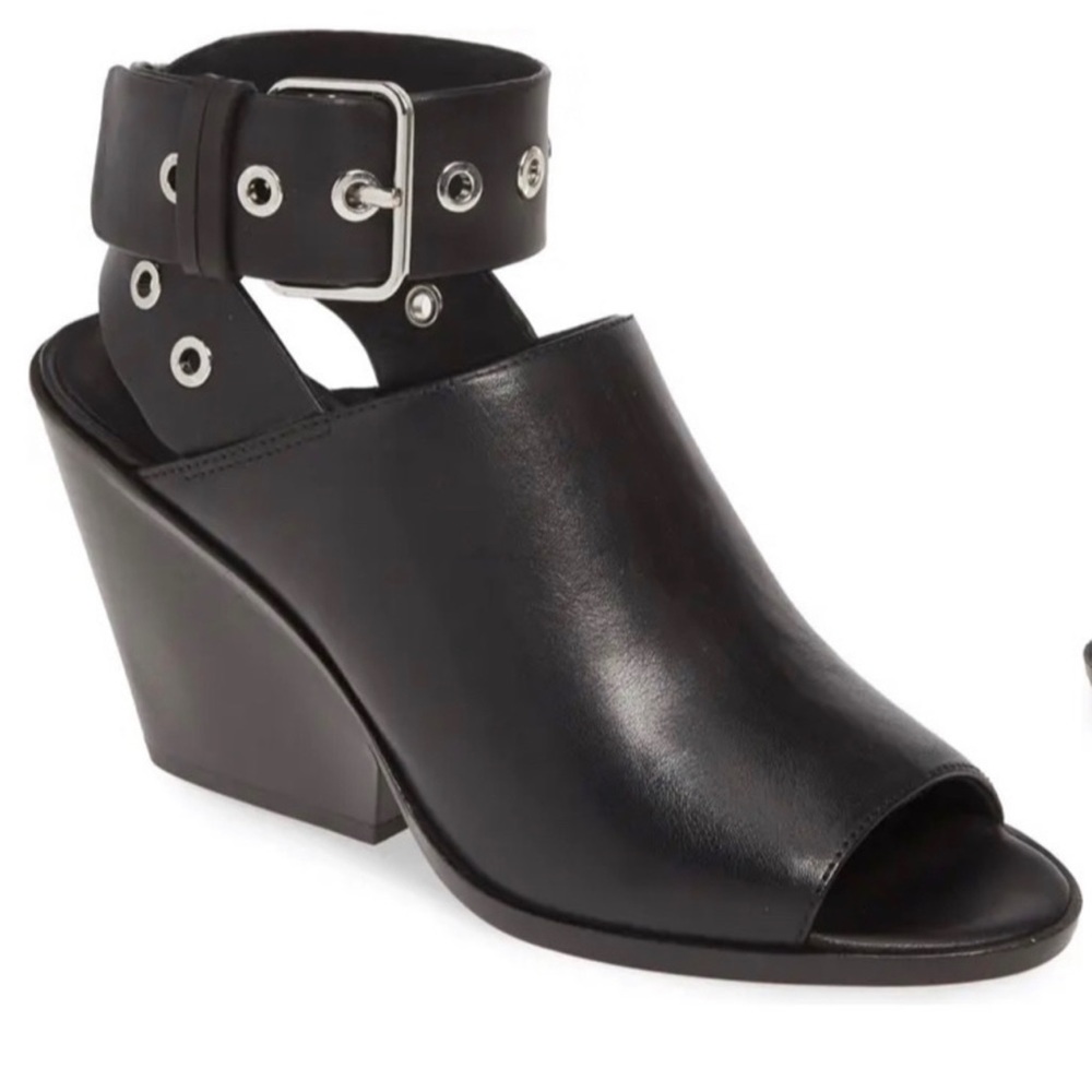 NWT All Saints Pomola Black Leather Sandal Bootie